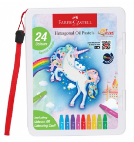 Bút Sáp Dầu Lục Giác, 24 Màu - Unicorn